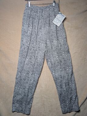 NWT Vintage 80s Women's Venezia Vitale Trouser Abstract USA MADE Sz 2 Very Light